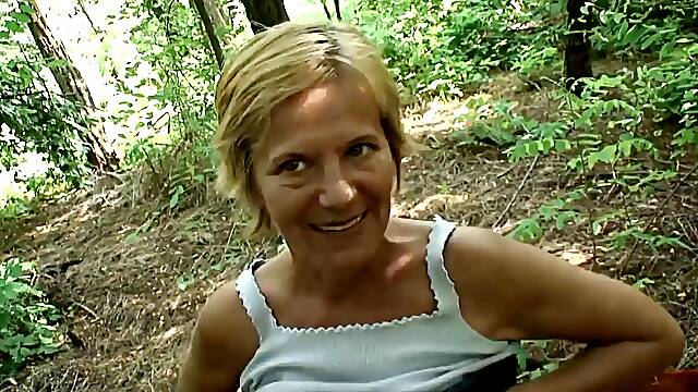 Horny Cock-Craving Blonde Granny with Small Natural Tits Craves Outdoor Pounding and Blowjobs