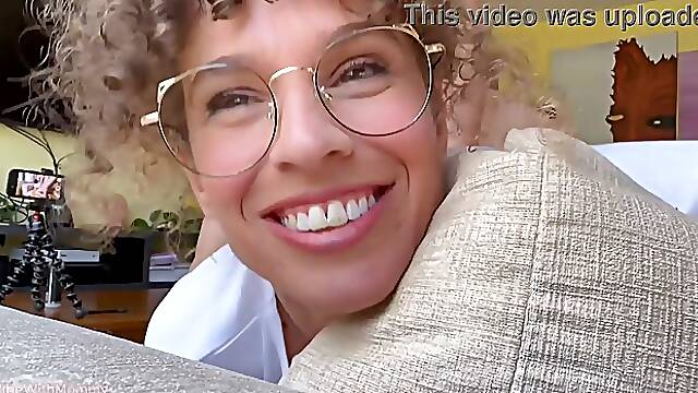 Curly brunette stepmon gets anally fucked by her stepson
