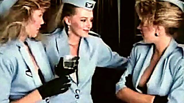 Horny stewardesses retro porn movie