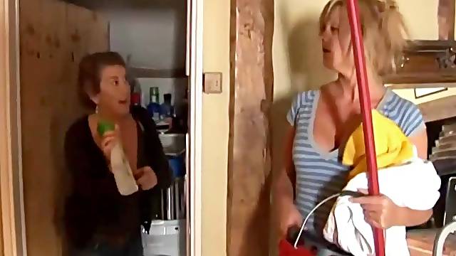 Excited stud is often having sex with a maid, during the time that his wife is out of city