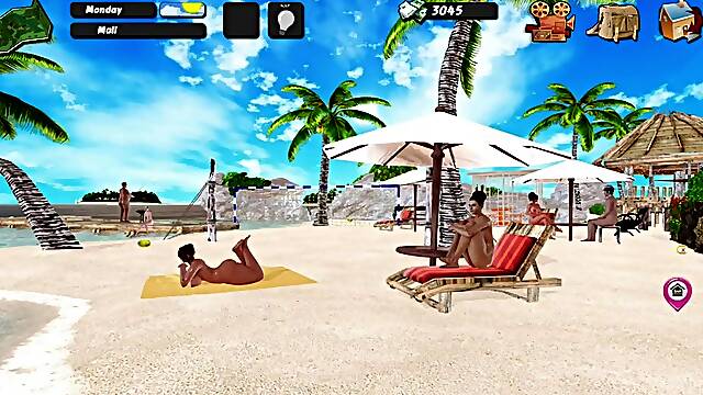 Maxs Life Cap 25 - Masaje a Chica Desnuda En La Playa y Chica Masturbandose