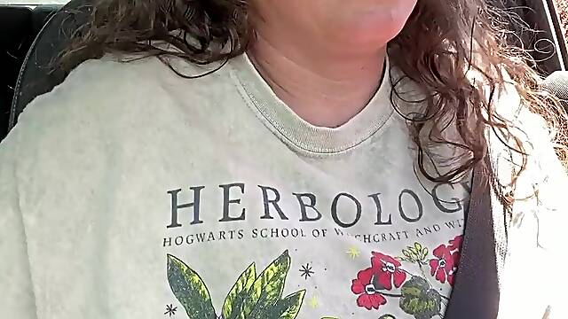 Exhibitionist Mother Id Like To Fuck at Drive Thru Uses Remote Control Toys and Cums Multiple Times in Public with Lovense Lush
