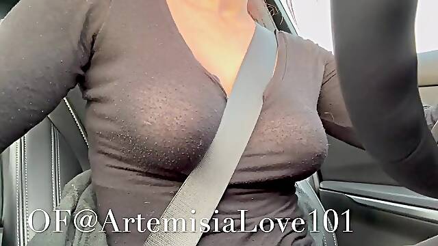 Artemisia Love car ride with her large titties and nipps OF@ArtemisiaLove101