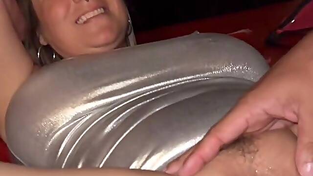 Hotwife is sucking biggest rod at a gloryhole, then asks him to come in and screw her