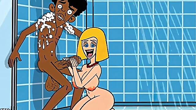 Promiscuous Stepmom and Stepson Take a bathroom Together. What Could Go Wrong? toon