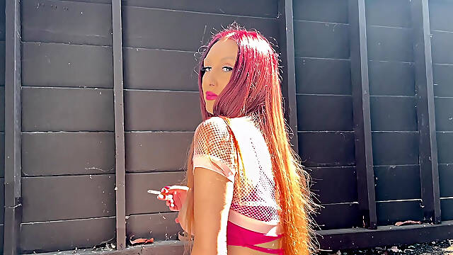 Smoking a Cigarette and Showing My Juicy Boobs